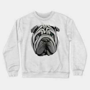 Close-up of the head of a beautiful Sharpei dog Crewneck Sweatshirt